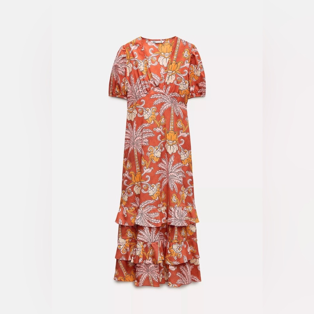 Zara Printed Midi Dress